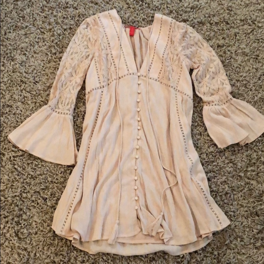 Light pink babydoll boho dress